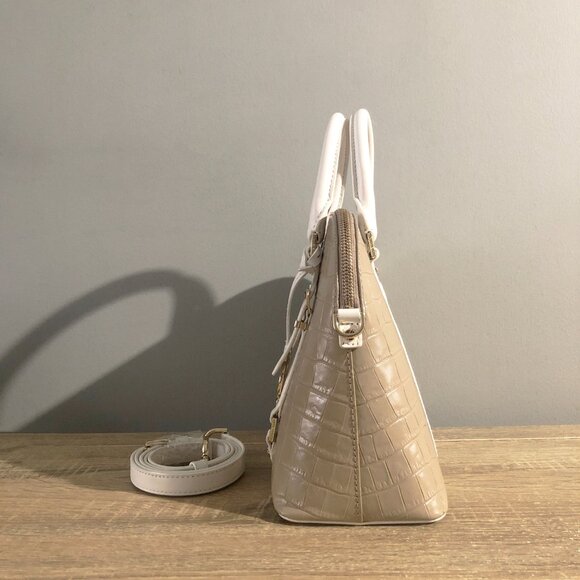 Michael Kors Bedford Legacy Medium Dome Satchel Purse Truffle MLT CLR MSRP $328 - Picture 5 of 16